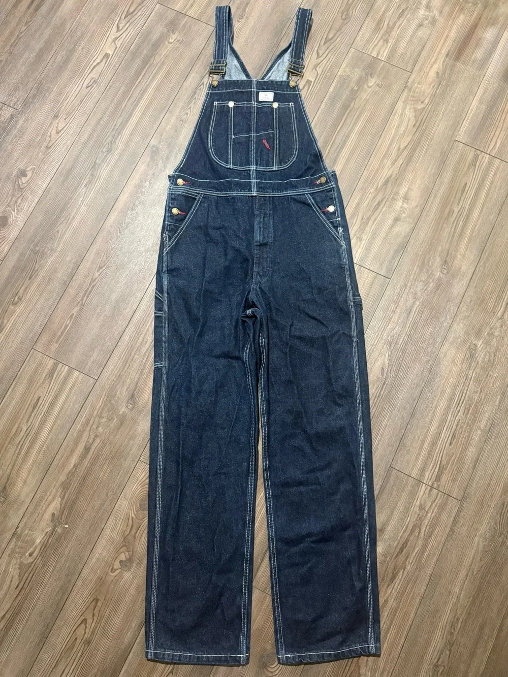 HISEA Dark Wash Denim Overalls Carpenter Workwear Bib Jeans 32x32